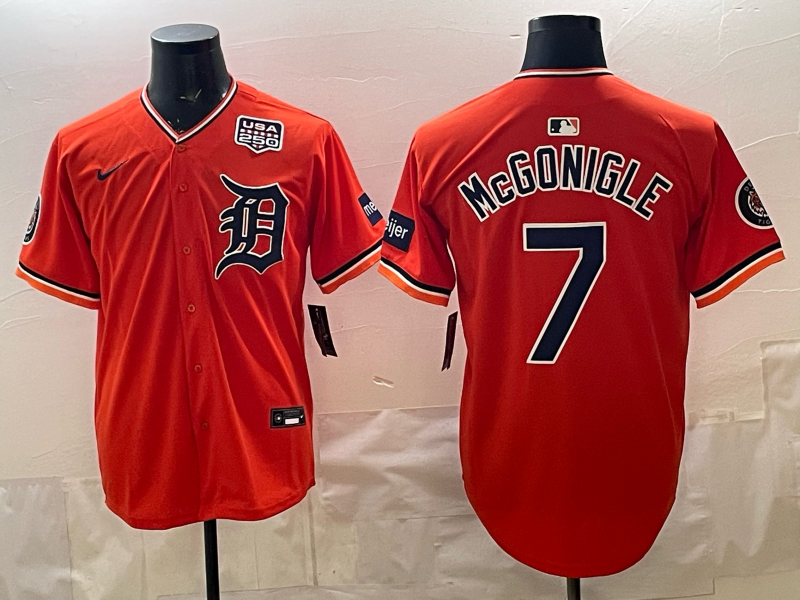 Men Detroit Tigers #7 McGonigle orange Nike 2026 MLB Jersey 0401001->detroit tigers->MLB Jersey